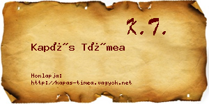 Kapás Tímea névjegykártya