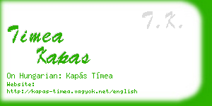 timea kapas business card